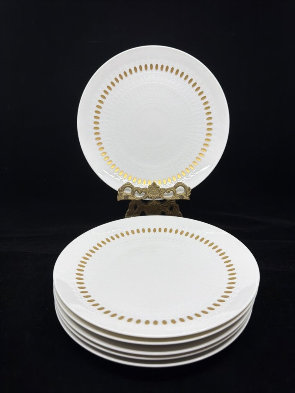 Rosenthal Continental R2035 Romance Gold 6 Salad Plates 7 5/8" Germany